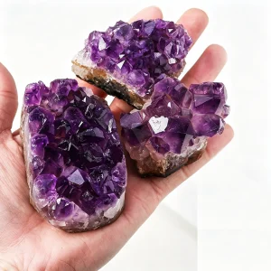 natural amethyst cluster for meditation, raw purple quartz healing crystal