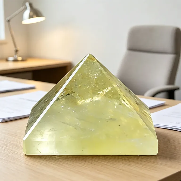 Citrine Crystal Pyramid - Natural Stone for Success & Prosperity Home Decor