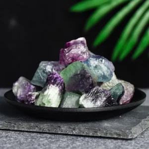 rainbow fluorite crystal, natural fluorite raw stone, fluorite healing properties, meditation crystal, mental clarity crystal, energy cleansing crystal, chakra alignment crystal, spiritual gift for women, home decor crystal specimen