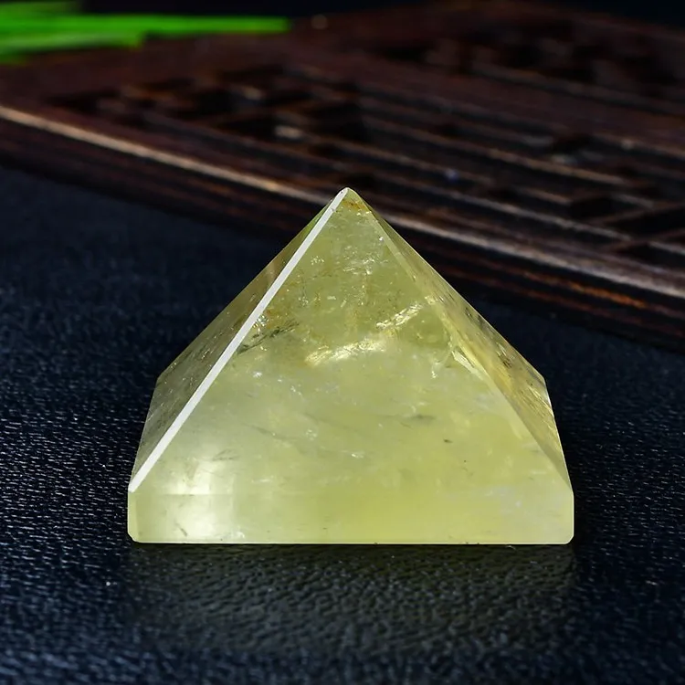 Healing Vibe Citrine Pyramid - Polished Gemstone Ornament for Confidence & Joy